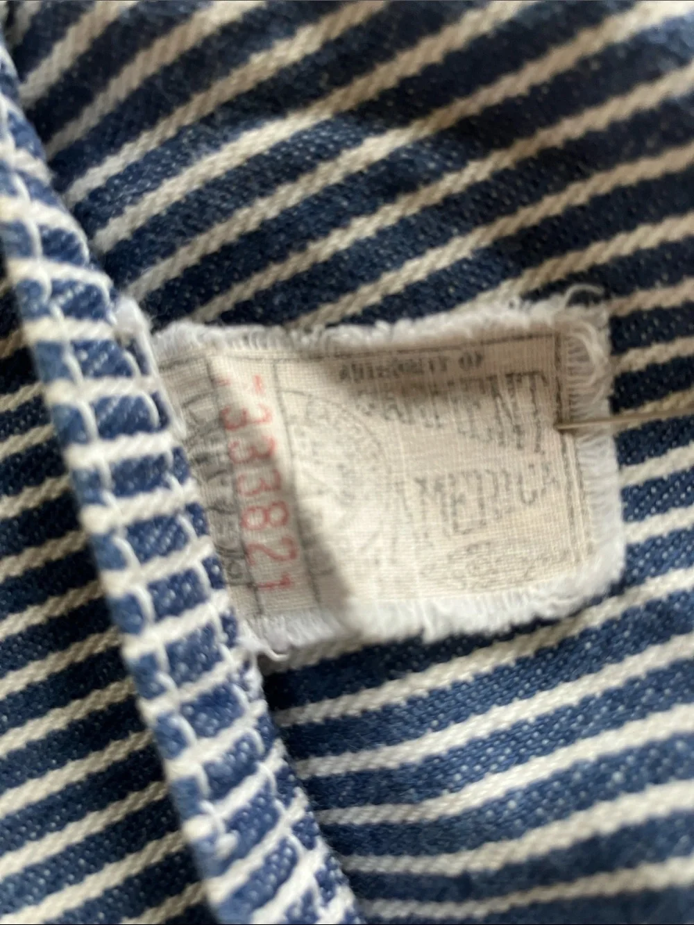 Vintage OshKosh hickory stripe overalls size 3T USA Union made